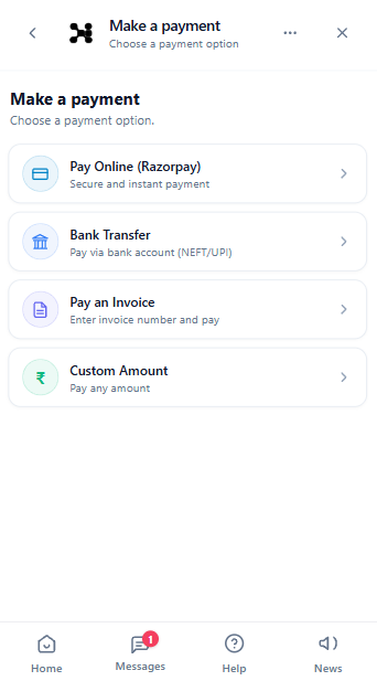 Make a payment inside Cai Widget