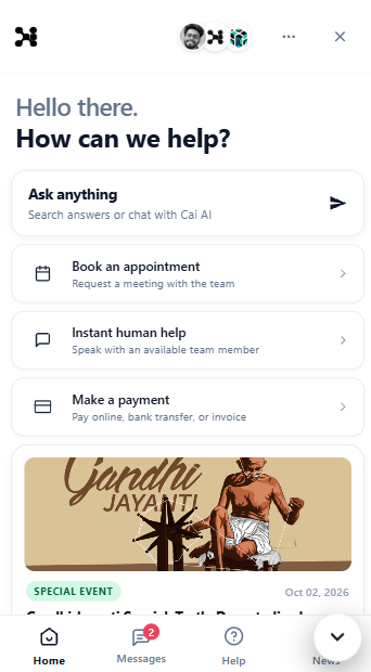 Cai Widget Home Feed with Special Event Banner